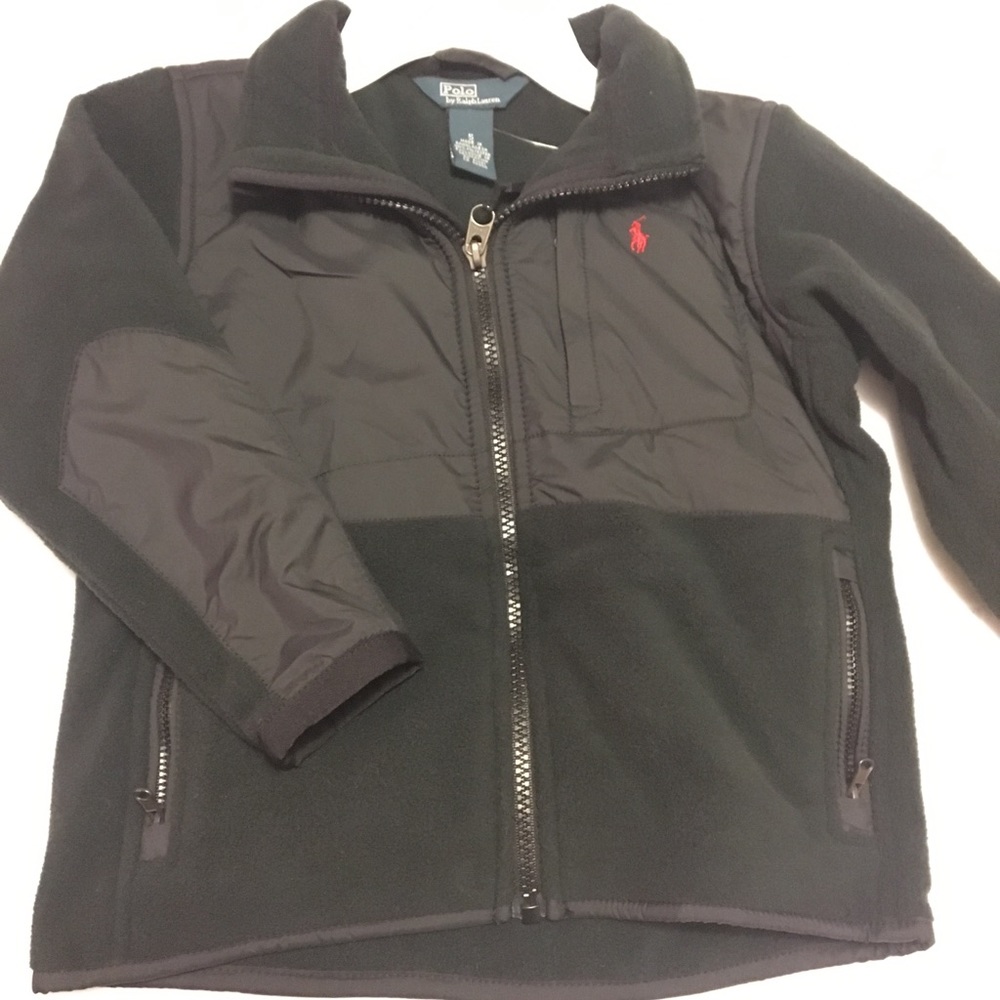 Black Polo Ralph Lauren little boys zipper coat